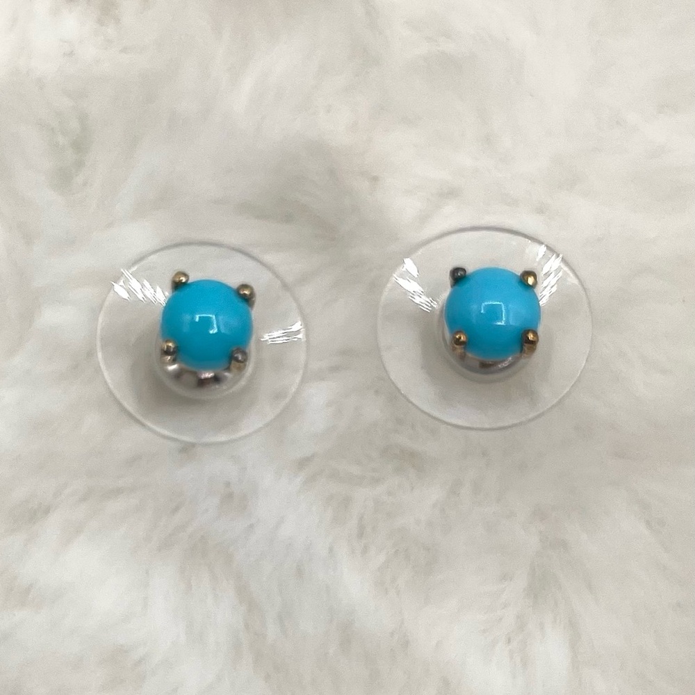 Vintage Blue and Gold Post Earrings